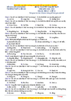 Đề thi thử Địa lí trường Kiến An - Hải Phòng lần 1 năm 2023