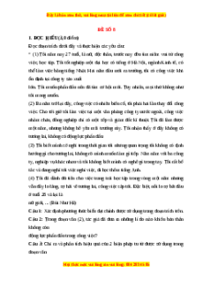 Đề thi giữa kì 1 Ngữ văn 12 - đề 8 có đáp án