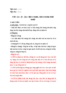 Giáo án NLS Toán 6 Kết nối tri thức Bài 12: Bội chung. Bội chung nhỏ nhất