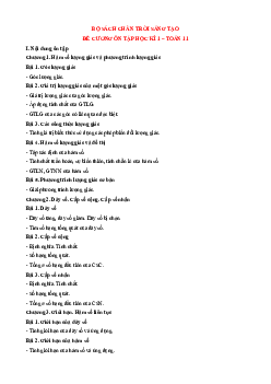 Đề cương ôn tập cuối học kì 1 Toán 11 Chân trời sáng tạo