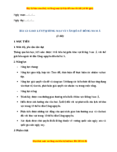 Giáo án Bài 13 Lịch sử 6 Chân trời sáng tạo (2024): Giao lưu thương mại và văn hóa ở Đông Nam Á trước thế kỉ X