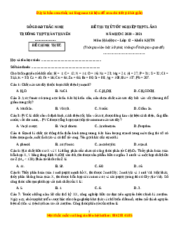Đề thi thử Hóa Học trường Hàn Thuyên lần 3 năm 2021