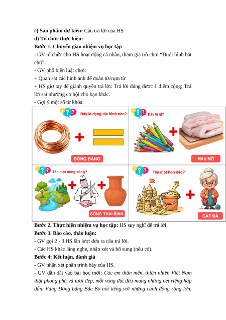 Giáo án Bài 8 Lịch sử & Địa lí lớp 4 Kết nối tri thức: Thiên nhiên vùng Đồng bằng Bắc Bộ