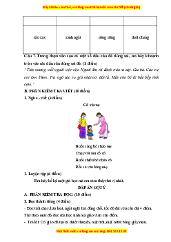 Đề thi giữa kì 1 Tiếng Việt lớp 3 Kết nối tri thức (đề 5)