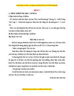Đề thi giữa kì 1 Tiếng Việt lớp 3 Chân trời sáng tạo (đề 2)