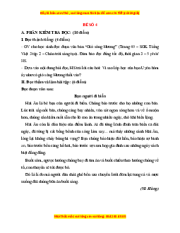Đề thi giữa kì 1 Tiếng Việt lớp 3 Chân trời sáng tạo (đề 4)