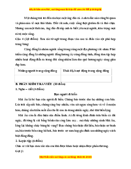 Đề thi giữa kì 1 Tiếng Việt lớp 3 Chân trời sáng tạo (đề 4)