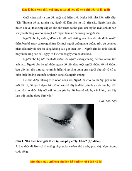 Đề thi cuối kì 1 Tiếng Việt lớp 4 Kết nối tri thức (đề 8)