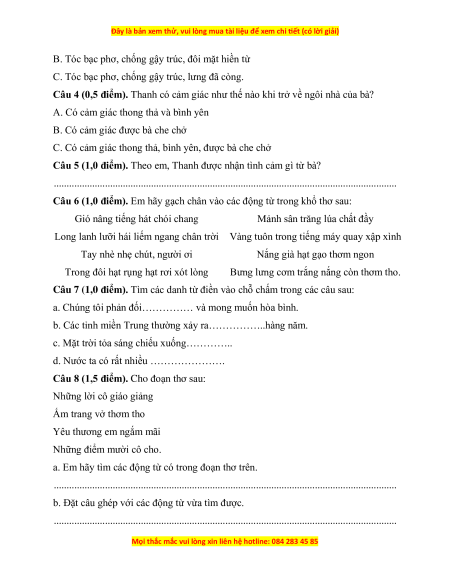 Đề thi giữa kì 1 Tiếng Việt lớp 4 Kết nối tri thức (đề 5)