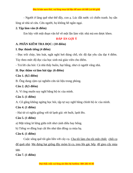 Đề thi cuối kì 1 Tiếng Việt lớp 3 Chân trời sáng tạo - Đề 8