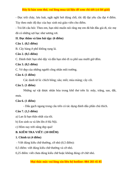 Đề thi cuối kì 1 Tiếng Việt lớp 4 Kết nối tri thức (đề 1)