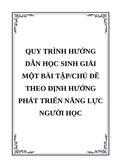 (Ôn thi Viên chức THCS) Quy trình hướng dẫn học sinh giải một bài tập