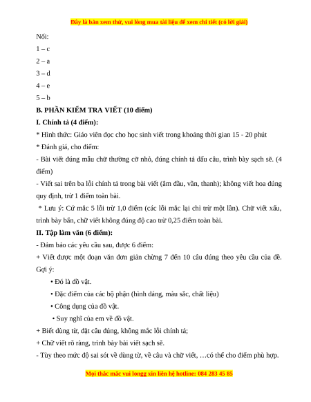 Đề thi cuối kì 1 Tiếng Việt lớp 3 Kết nối tri thức - Đề 6