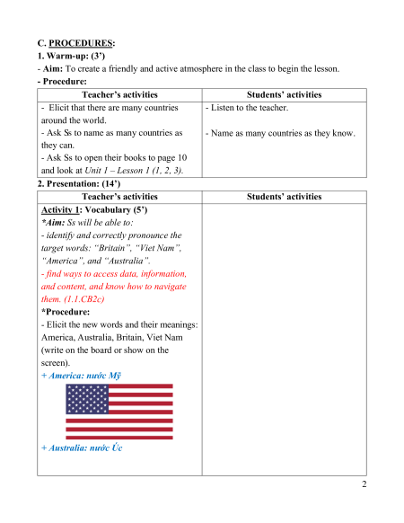Giáo án Tiếng Anh lớp 4 Global success (năng lực số)