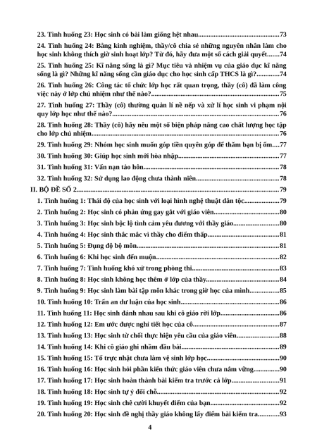 (Ôn thi Viên chức THCS) Tình huống Sư phạm
