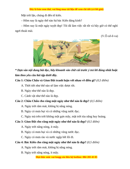 Đề thi cuối kì 1 Tiếng Việt lớp 3 Kết nối tri thức - Đề 9