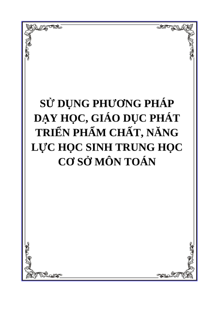 (Ôn thi Viên chức THCS) Phương pháp dạy học Toán THCS
