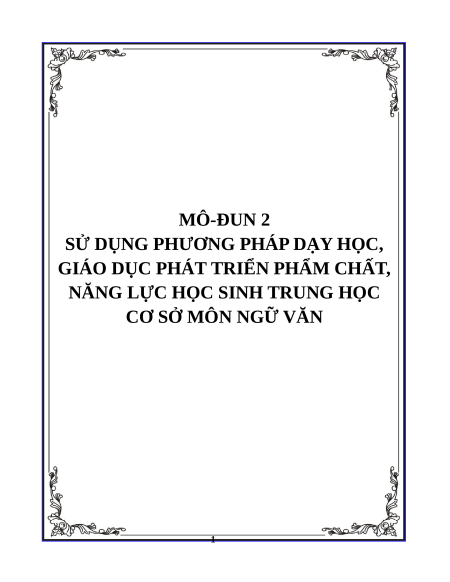 (Ôn thi Viên chức THCS) Phương pháp dạy học Ngữ văn THCS