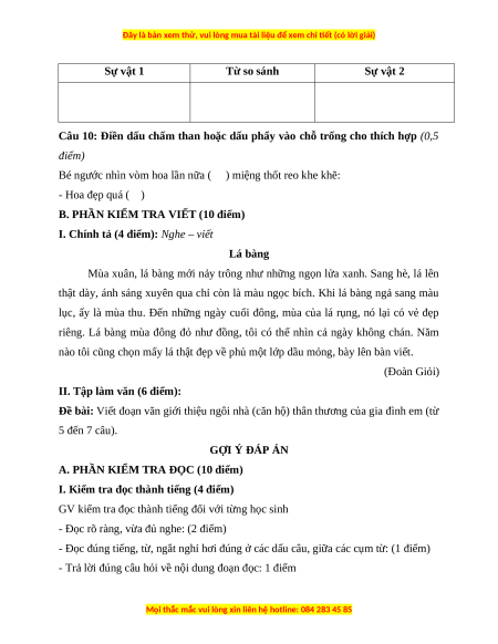Đề thi cuối kì 1 Tiếng Việt lớp 3 Cánh diều (Đề 6)