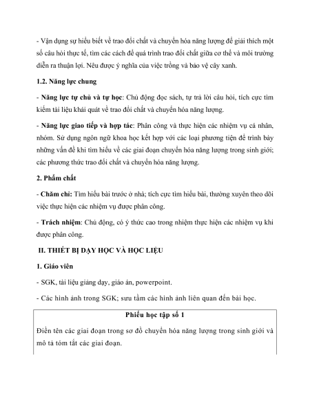 Giáo án Sinh học 11 Kết nối tri thức (năng lực số)