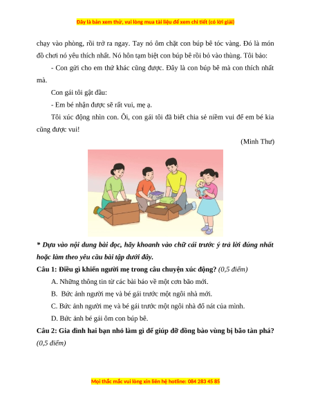 Đề thi cuối kì 1 Tiếng Việt lớp 3 Cánh diều (Đề 1)