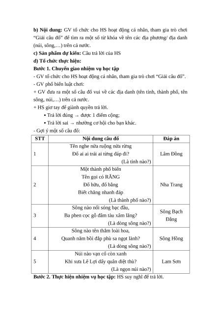 Giáo án Bài 2 Lịch sử & Địa lí lớp 4 Kết nối tri thức: Thiên nhiên và con người địa phương em
