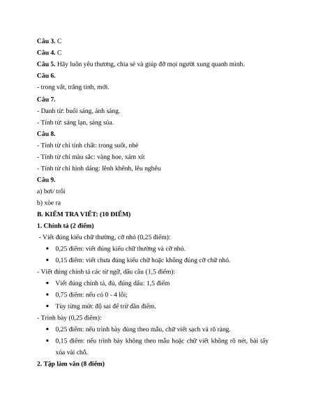 Đề thi giữa kì 1 Tiếng Việt lớp 4 Chân trời sáng tạo (đề 10)