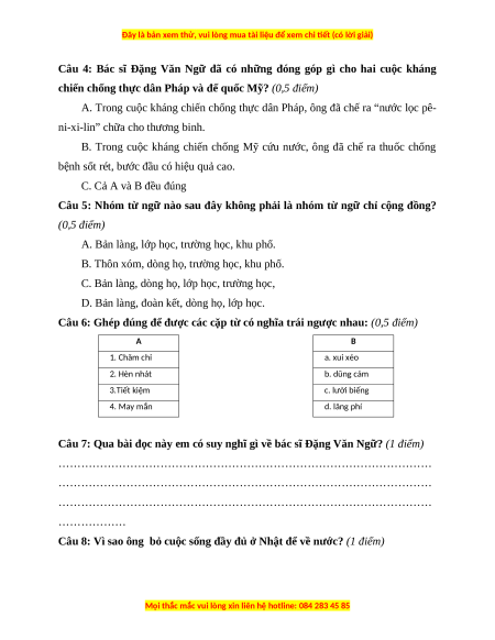 Đề thi cuối kì 1 Tiếng Việt lớp 3 Cánh diều (Đề 2)