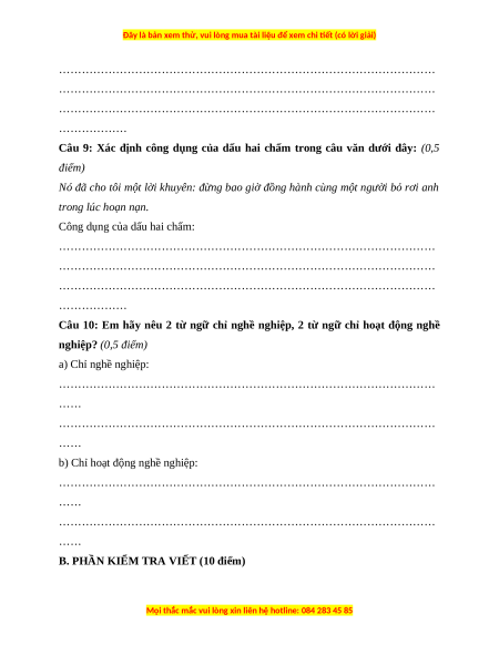 Đề thi cuối kì 1 Tiếng Việt lớp 3 Cánh diều (Đề 2)