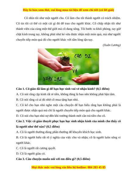 Đề thi cuối kì 1 Tiếng Việt lớp 4 Chân trời sáng tạo (đề 2)