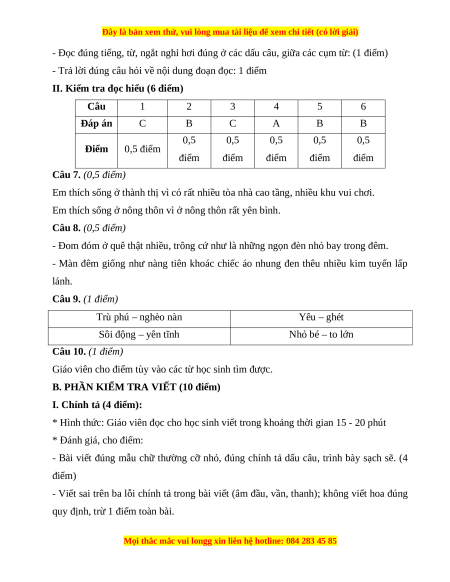 Đề thi cuối kì 1 Tiếng Việt lớp 3 Kết nối tri thức - Đề 8