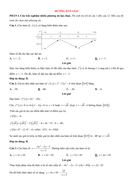 Bộ 10 Đề thi Giữa kì 1 Toán 12 Tp.HCM có đáp án
