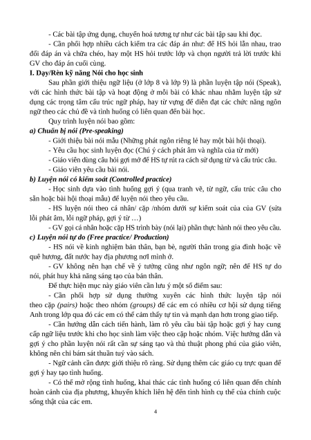 (Ôn thi Viên chức THCS) Phương pháp dạy học Tiếng Anh THCS