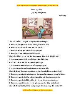 Đề thi giữa kì 1 Tiếng Việt lớp 3 Cánh diều (đề 3)