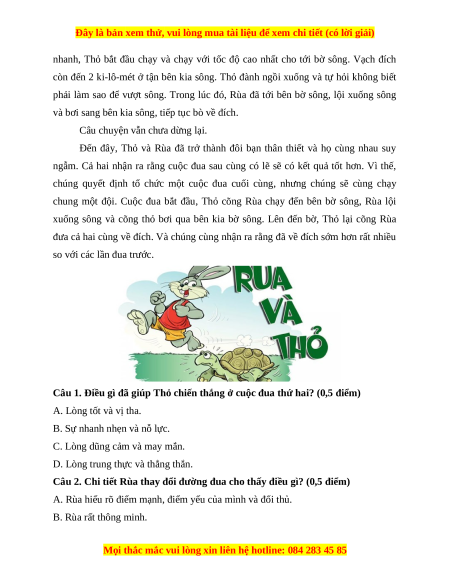 Đề thi cuối kì 1 Tiếng Việt lớp 4 Cánh diều (đề 8)
