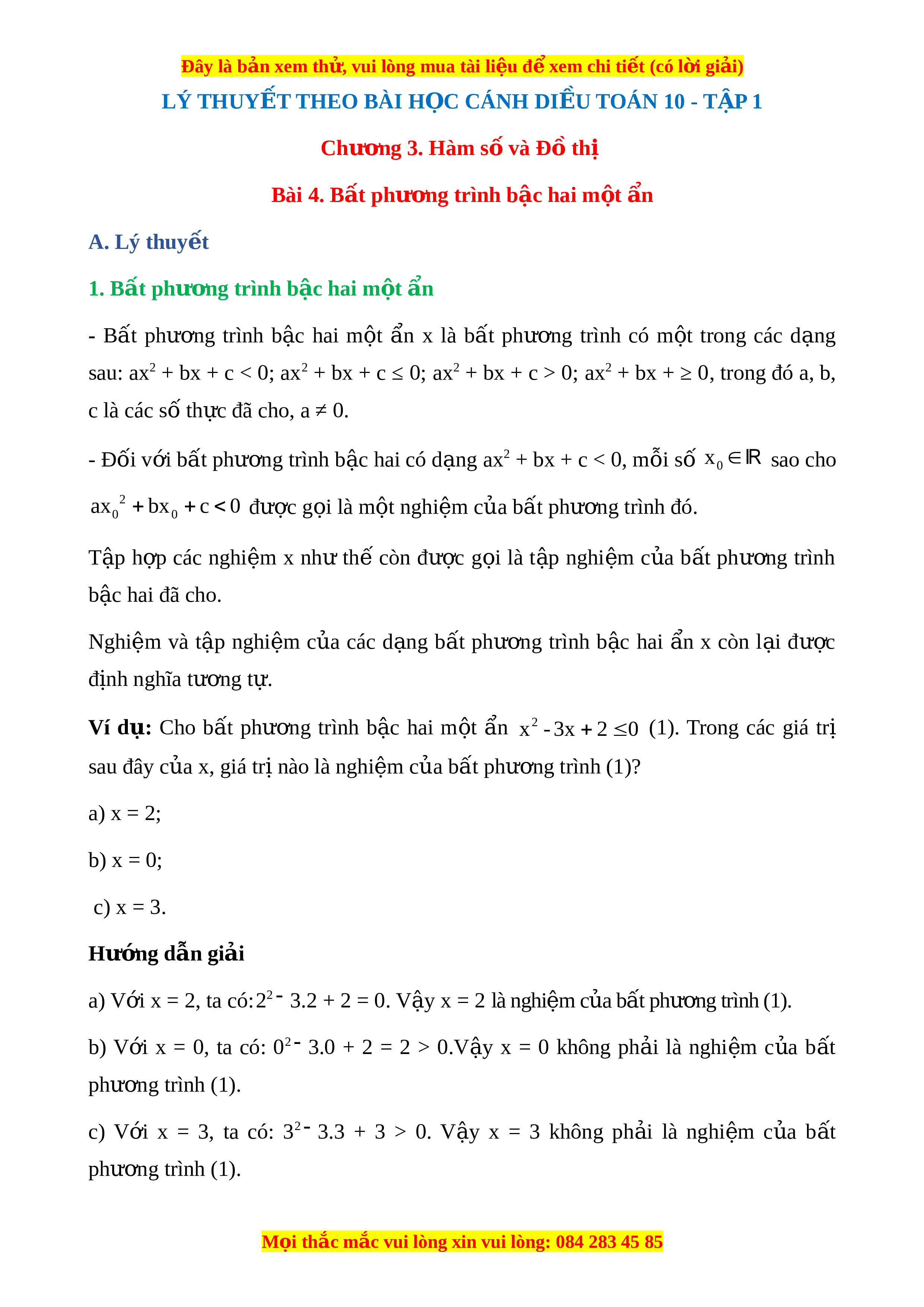 Bất phương trình bậc hai một ẩn Cánh Diều: Hướng dẫn chi tiết và ứng dụng