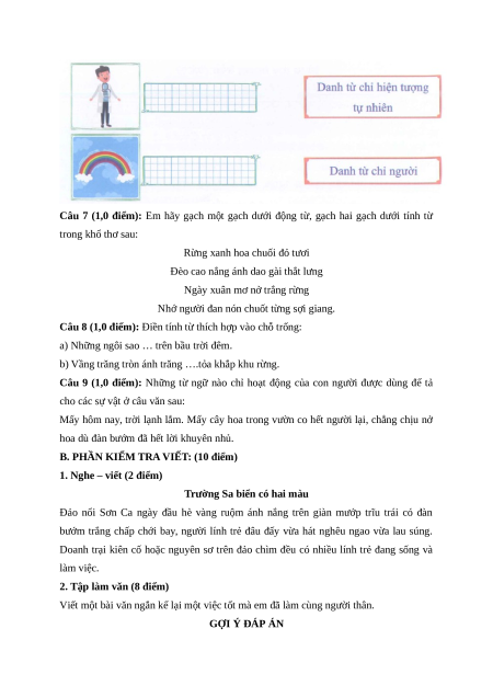 Đề thi giữa kì 1 Tiếng Việt lớp 4 Chân trời sáng tạo (đề 8)