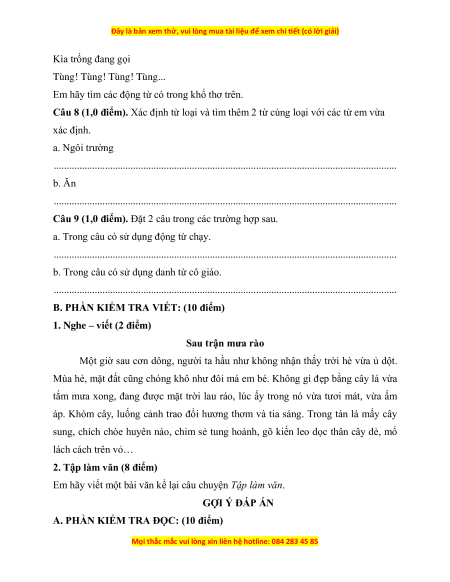Đề thi giữa kì 1 Tiếng Việt lớp 4 Kết nối tri thức (đề 3)