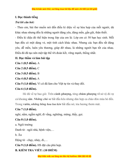 Đề thi giữa kì 1 Tiếng Việt lớp 4 Kết nối tri thức (đề 3)