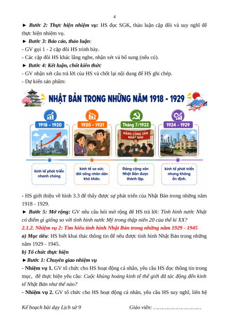 Giáo án Bài 3 Lịch sử 9 Kết nối tri thức: Châu Á từ năm 1918 đến năm 1945
