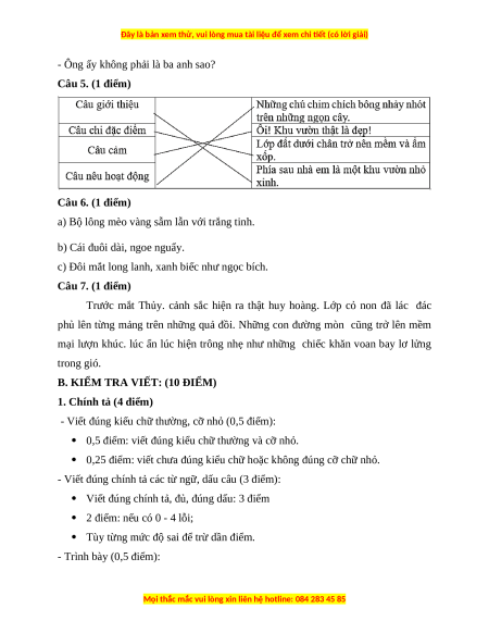 Đề thi cuối kì 1 Tiếng Việt lớp 3 Chân trời sáng tạo - Đề 3