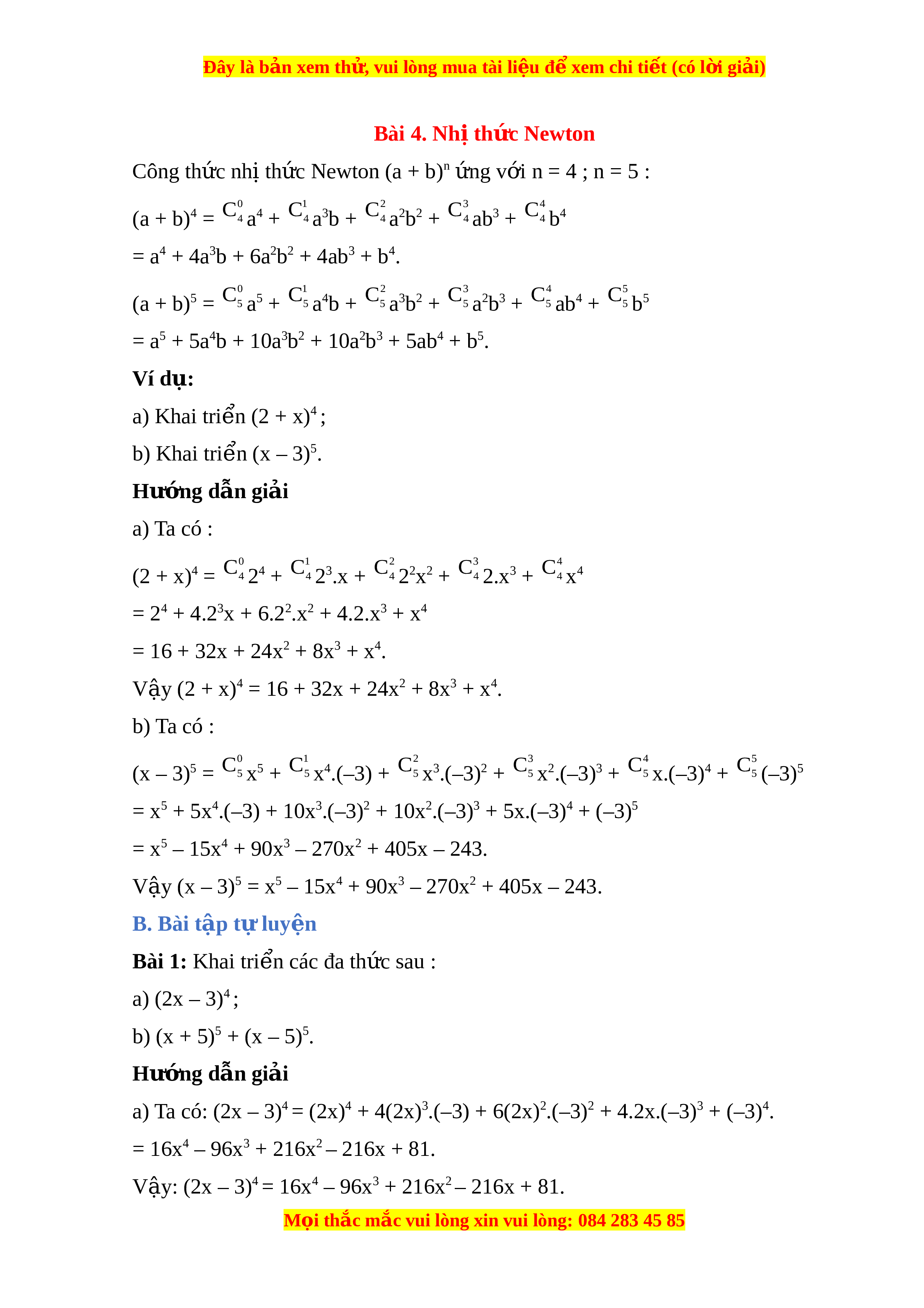 Nhị Thức Newton Toán 10 Cánh Diều: Công Thức & Ứng Dụng