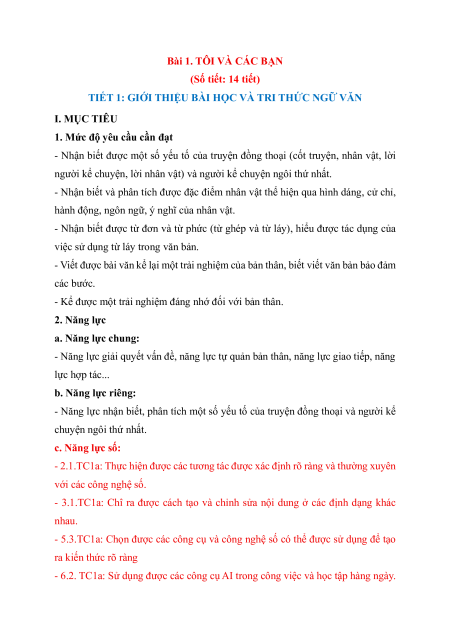 Giáo án + PPT Văn 6 (đồng bộ sách mới)