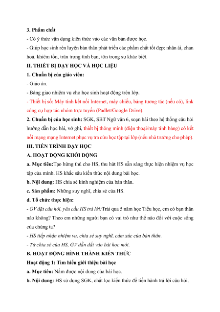 Giáo án + PPT Văn 6 (đồng bộ sách mới)