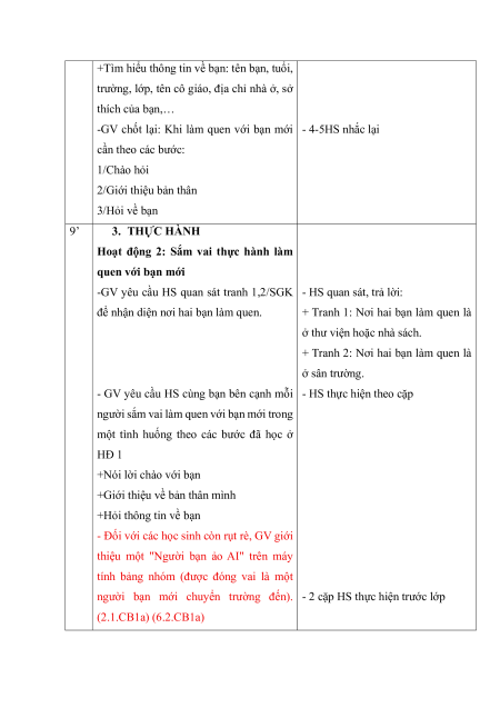 Giáo án Hoạt động trải nghiệm lớp 1 (sách mới) | Giáo án Hoạt động trải nghiệm lớp 1