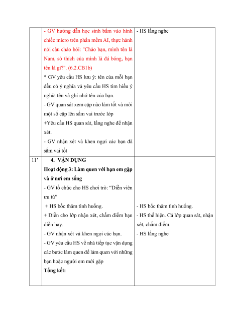 Giáo án Hoạt động trải nghiệm lớp 1 (sách mới) | Giáo án Hoạt động trải nghiệm lớp 1