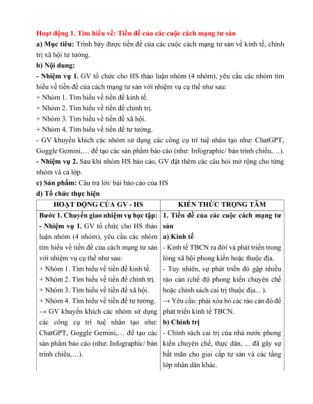 Giáo án Lịch sử 11 Kết nối tri thức (năng lực số)