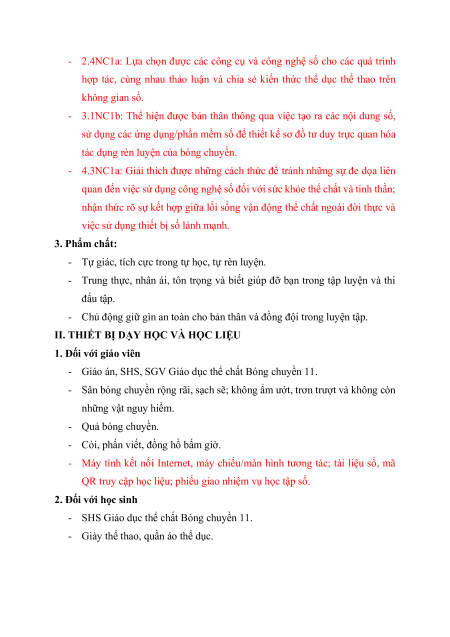 Giáo án Giáo dục thể chất 11 Kết nối tri thức (năng lực số)