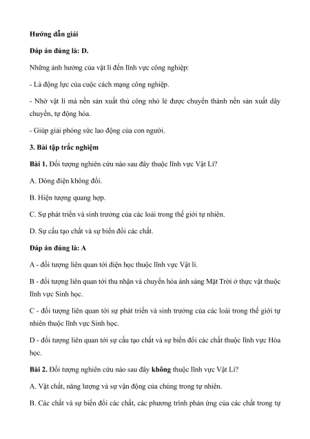 Các dạng bài tập Vật lí 10 (có lời giải)