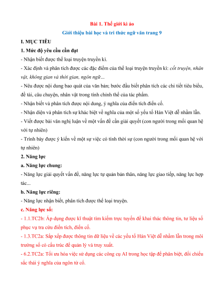 Giáo án + PPT Văn 9 (đồng bộ sách mới)